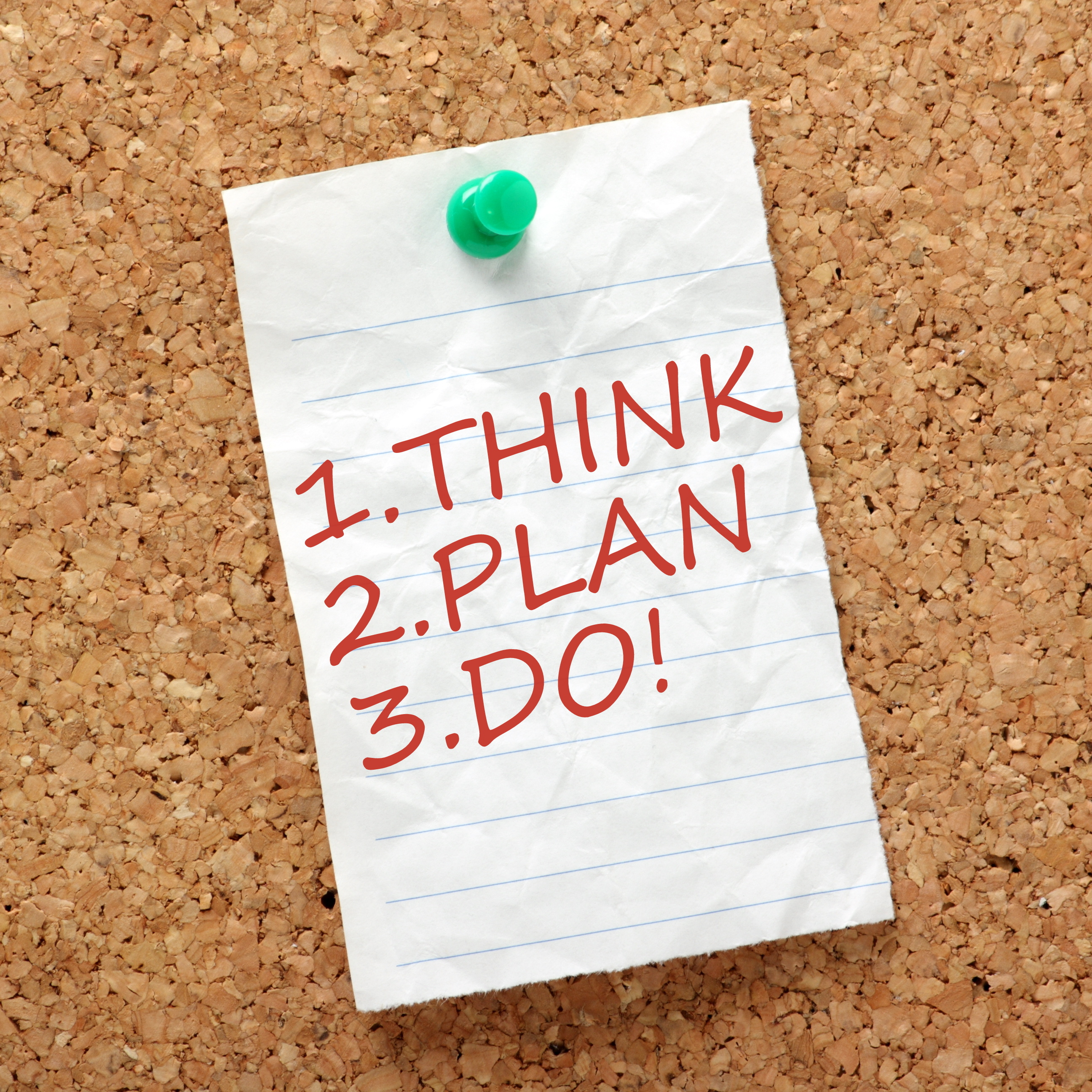 think, plan, do on a piece of paper